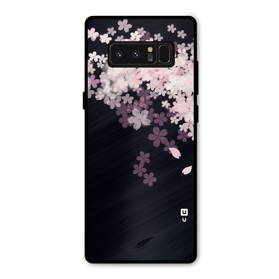 Cherry Flowers Pink Metal Back Case for Galaxy Note 8