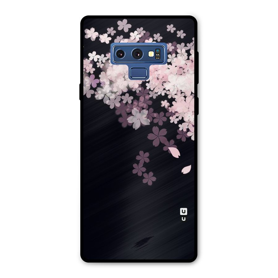 Cherry Flowers Pink Metal Back Case for Galaxy Note 9