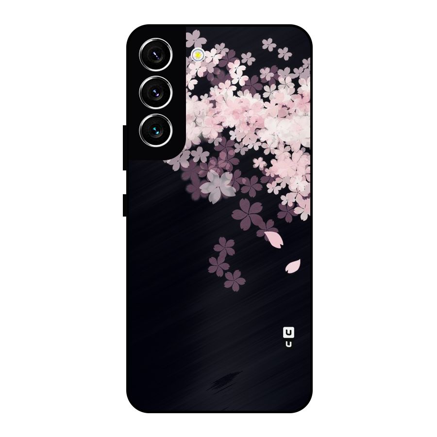 Cherry Flowers Pink Metal Back Case for Galaxy S22 5G