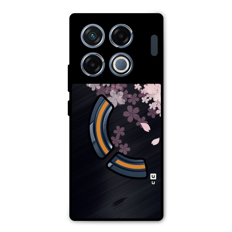 Cherry Flowers Pink Metal Back Case for Infinix GT 20 Pro