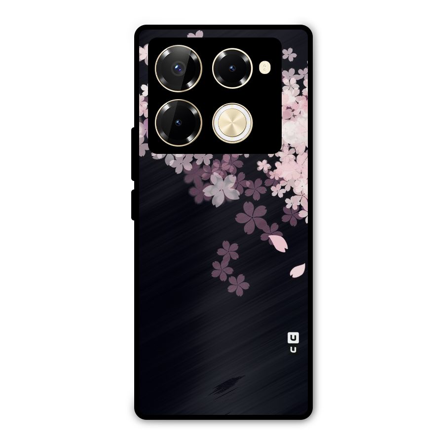 Cherry Flowers Pink Metal Back Case for Infinix Note 40 Pro Plus