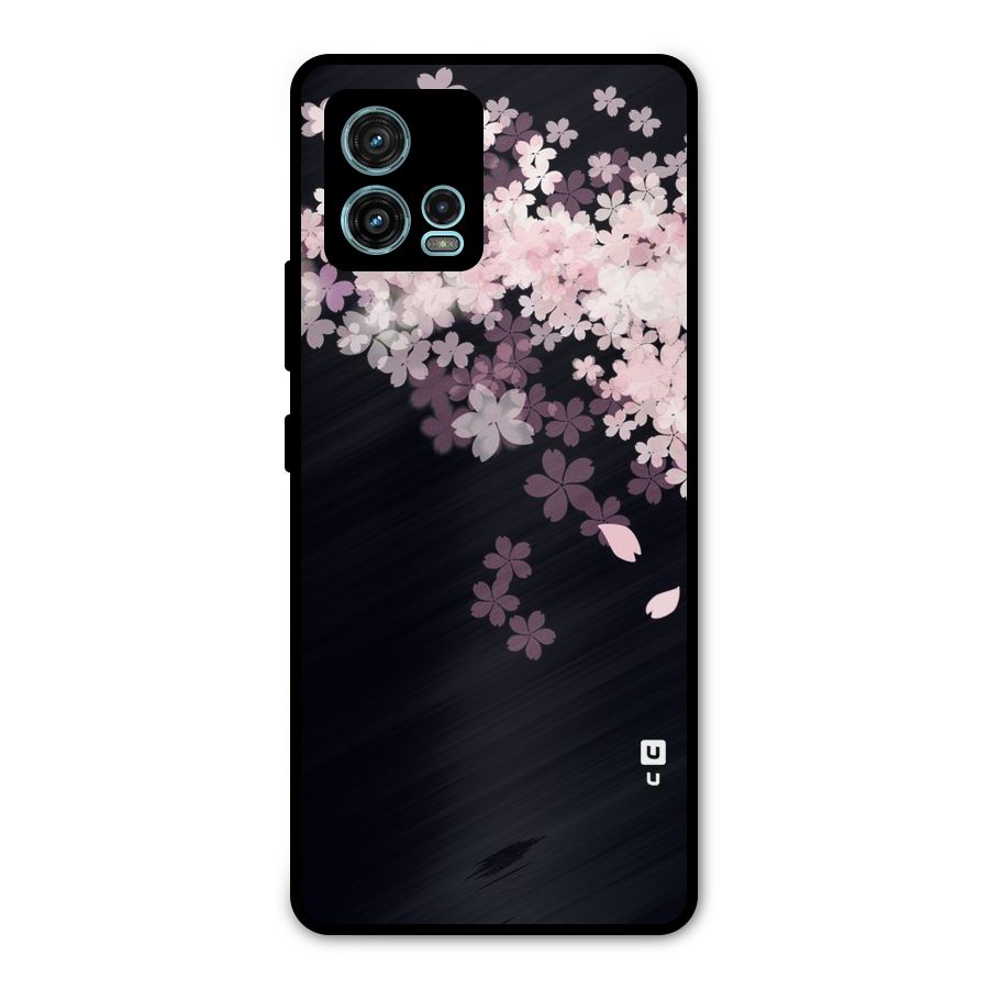 Cherry Flowers Pink Metal Back Case for Moto G72