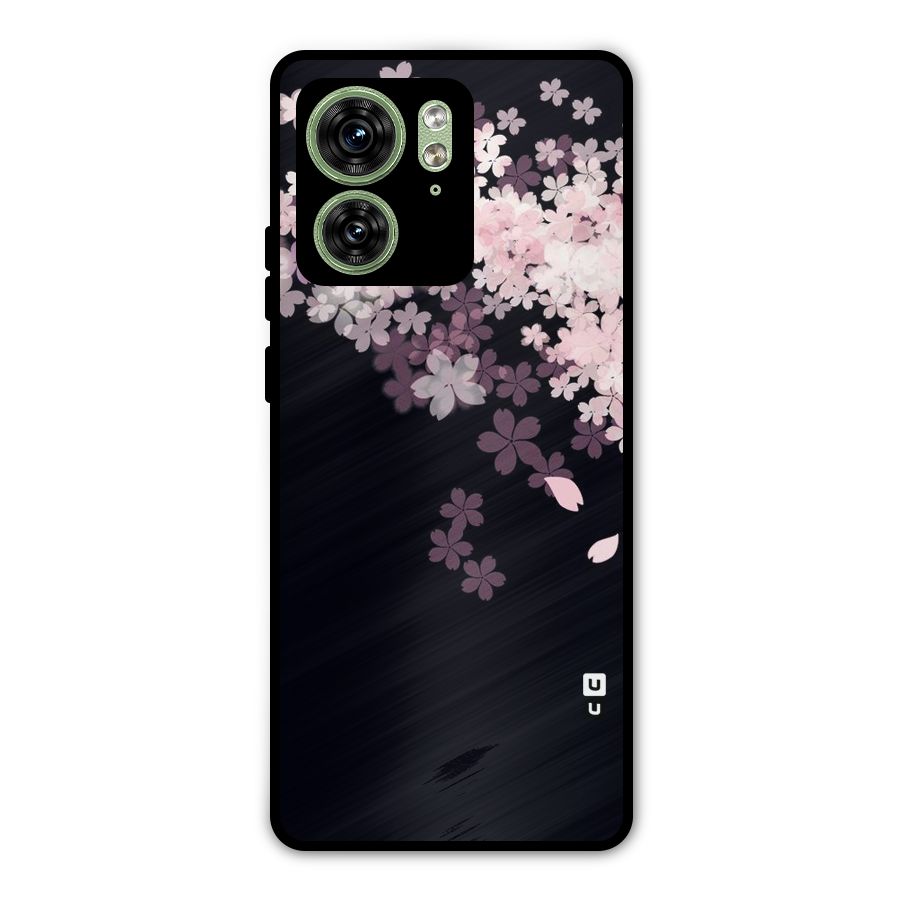 Cherry Flowers Pink Metal Back Case for Motorola Edge 40 5G