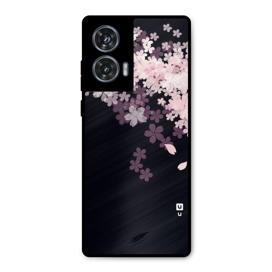 Cherry Flowers Pink Metal Back Case for Motorola Edge 50 Fusion