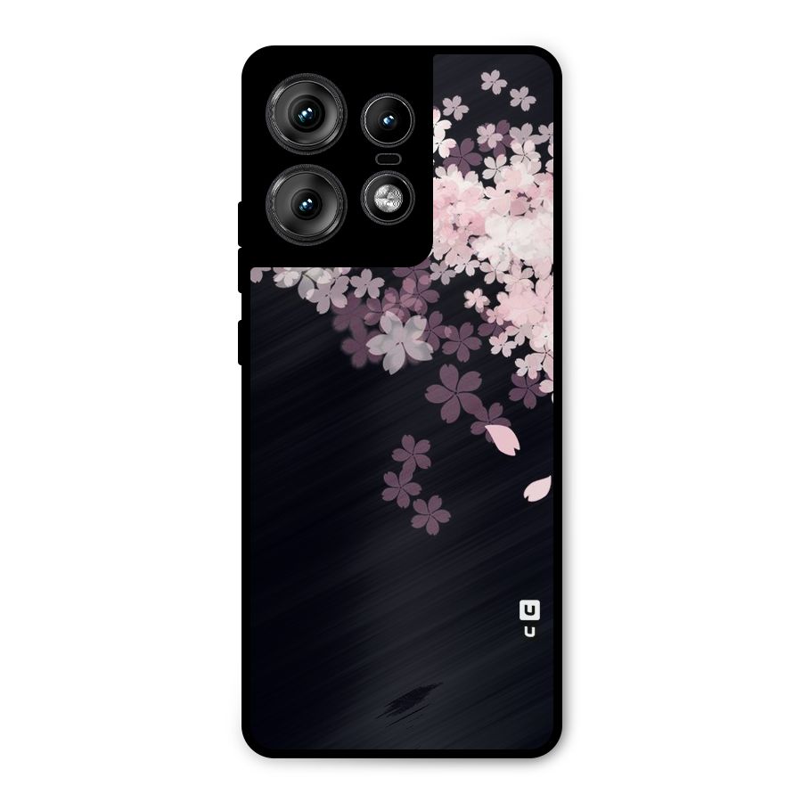 Cherry Flowers Pink Metal Back Case for Motorola Edge 50 Pro