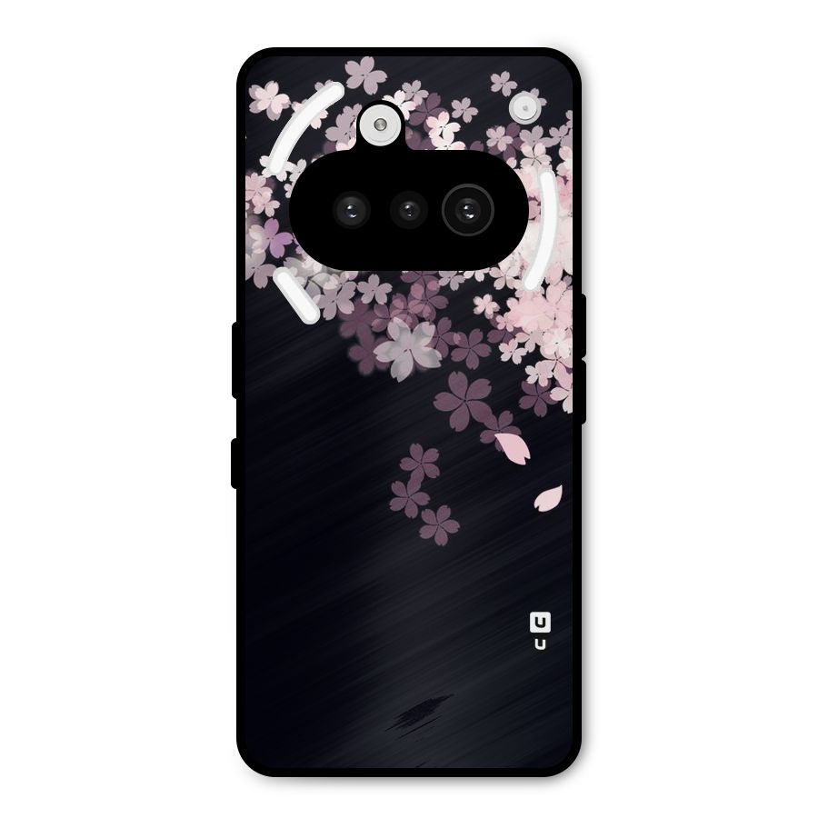 Cherry Flowers Pink Metal Back Case for Nothing Phone 3a