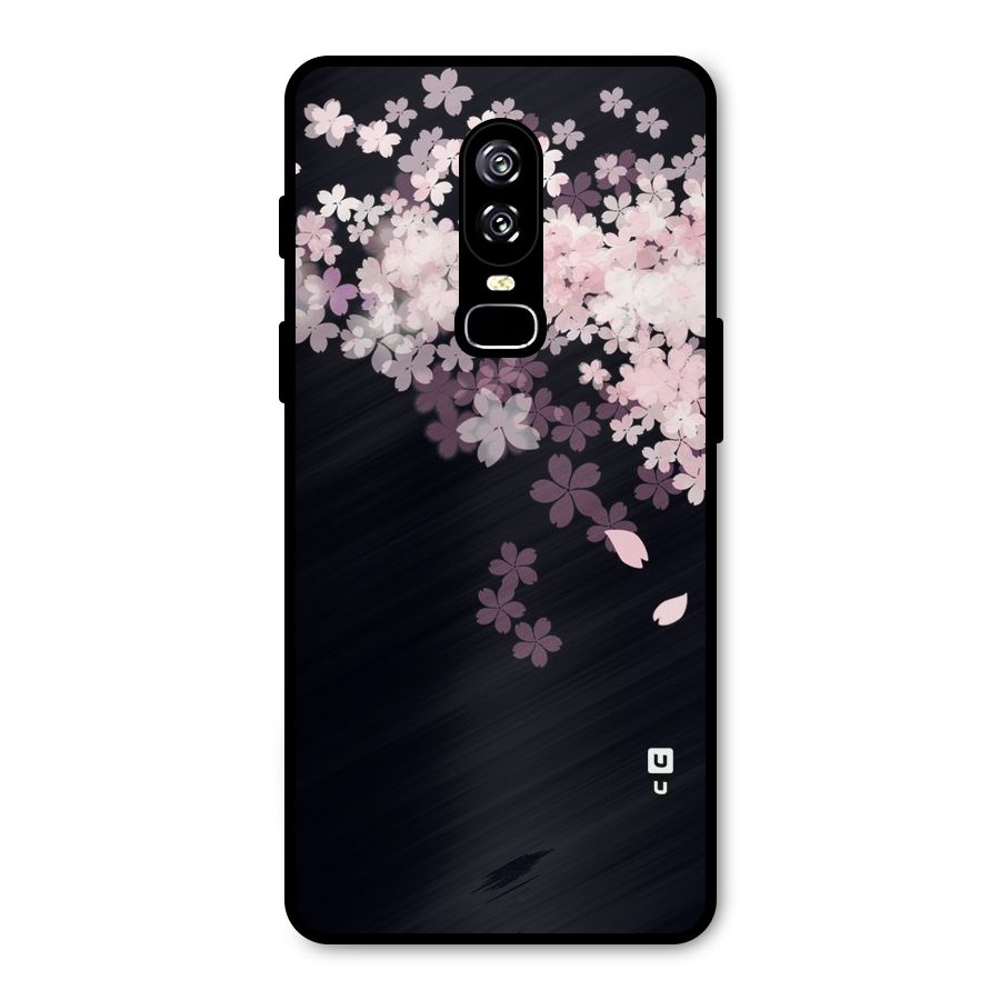Cherry Flowers Pink Metal Back Case for OnePlus 6