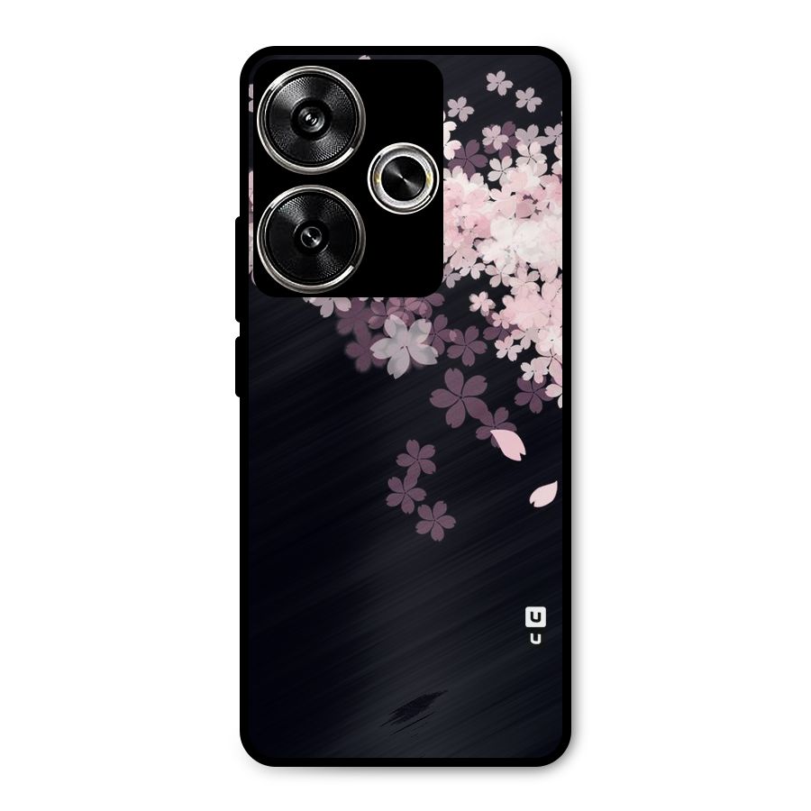 Cherry Flowers Pink Metal Back Case for Poco F6