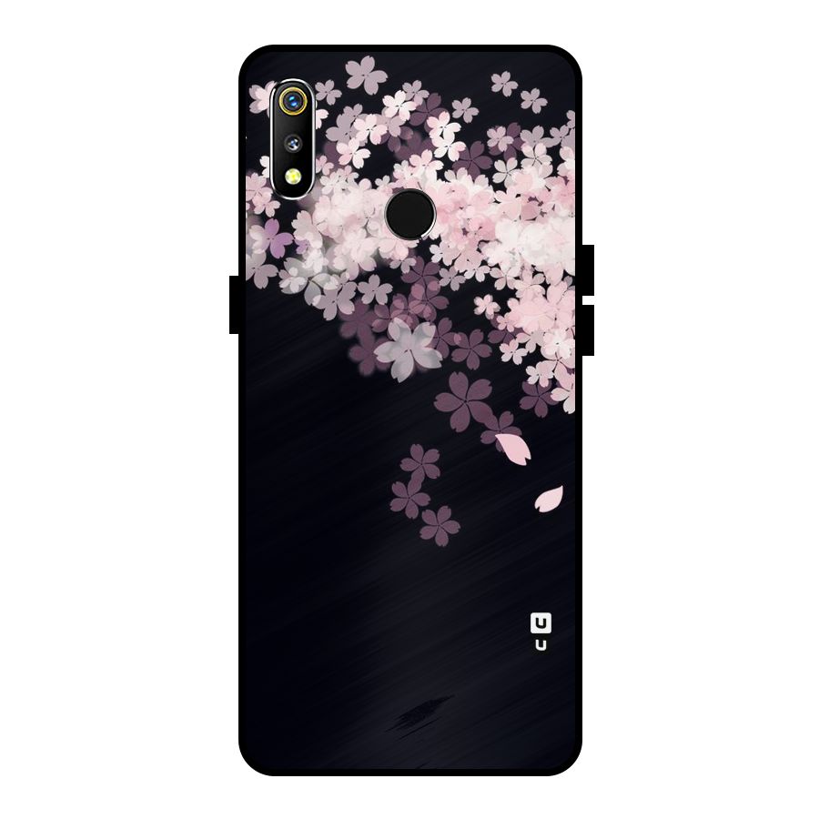 Cherry Flowers Pink Metal Back Case for Realme 3i