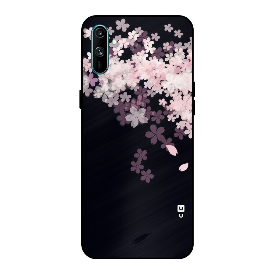 Cherry Flowers Pink Metal Back Case for Realme C3