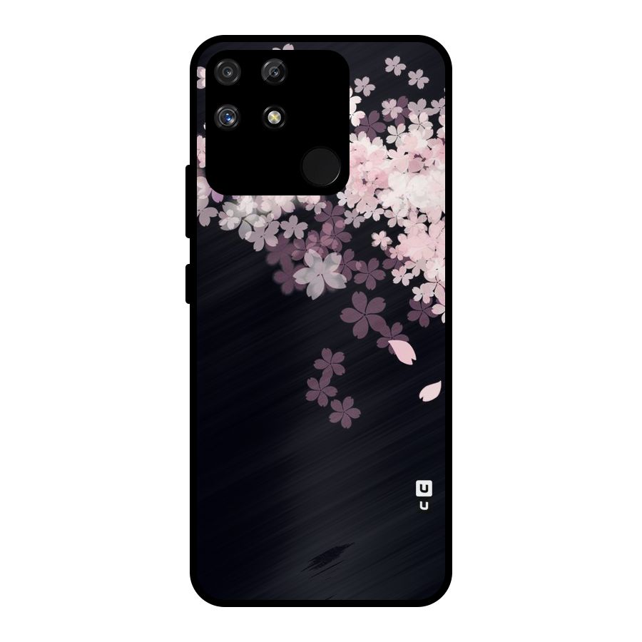 Cherry Flowers Pink Metal Back Case for Realme Narzo 50A
