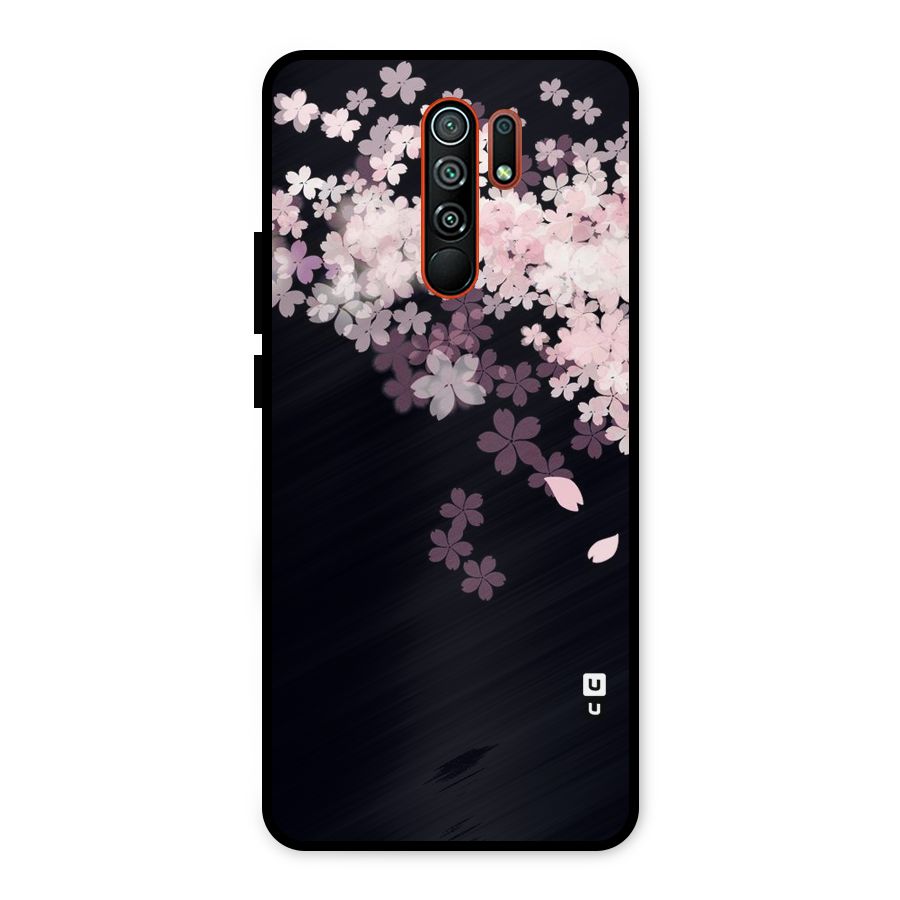 Cherry Flowers Pink Metal Back Case for Redmi 9 Prime