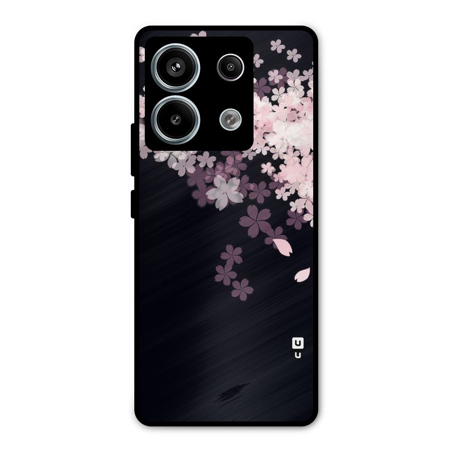 Cherry Flowers Pink Metal Back Case for Redmi Note 13 Pro 5G