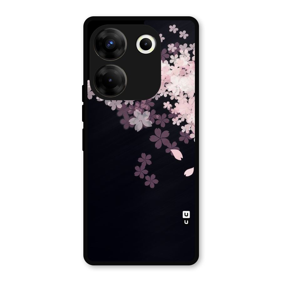 Cherry Flowers Pink Metal Back Case for Tecno Camon 20 Pro
