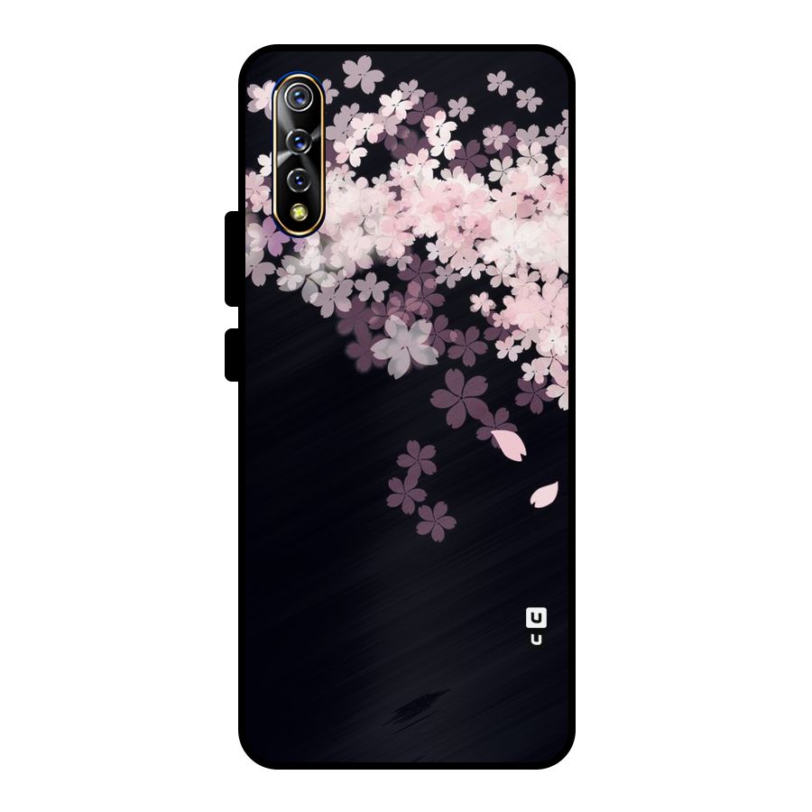 Cherry Flowers Pink Metal Back Case for Vivo S1
