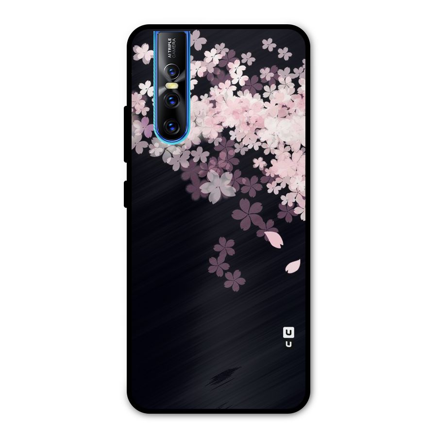 Cherry Flowers Pink Metal Back Case for Vivo V15 Pro