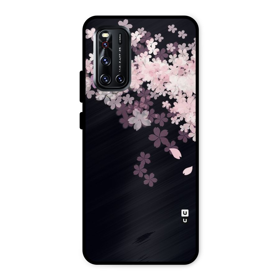 Cherry Flowers Pink Metal Back Case for Vivo V19