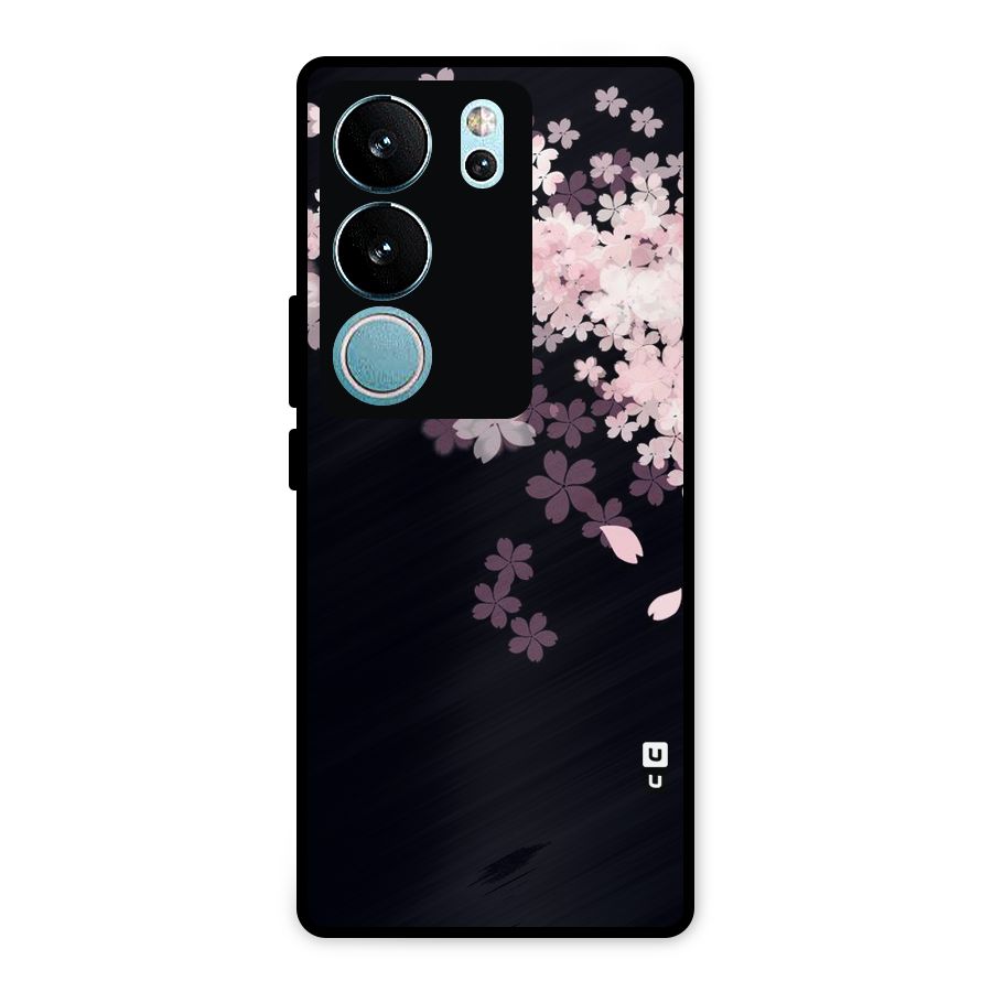 Cherry Flowers Pink Metal Back Case for Vivo V29