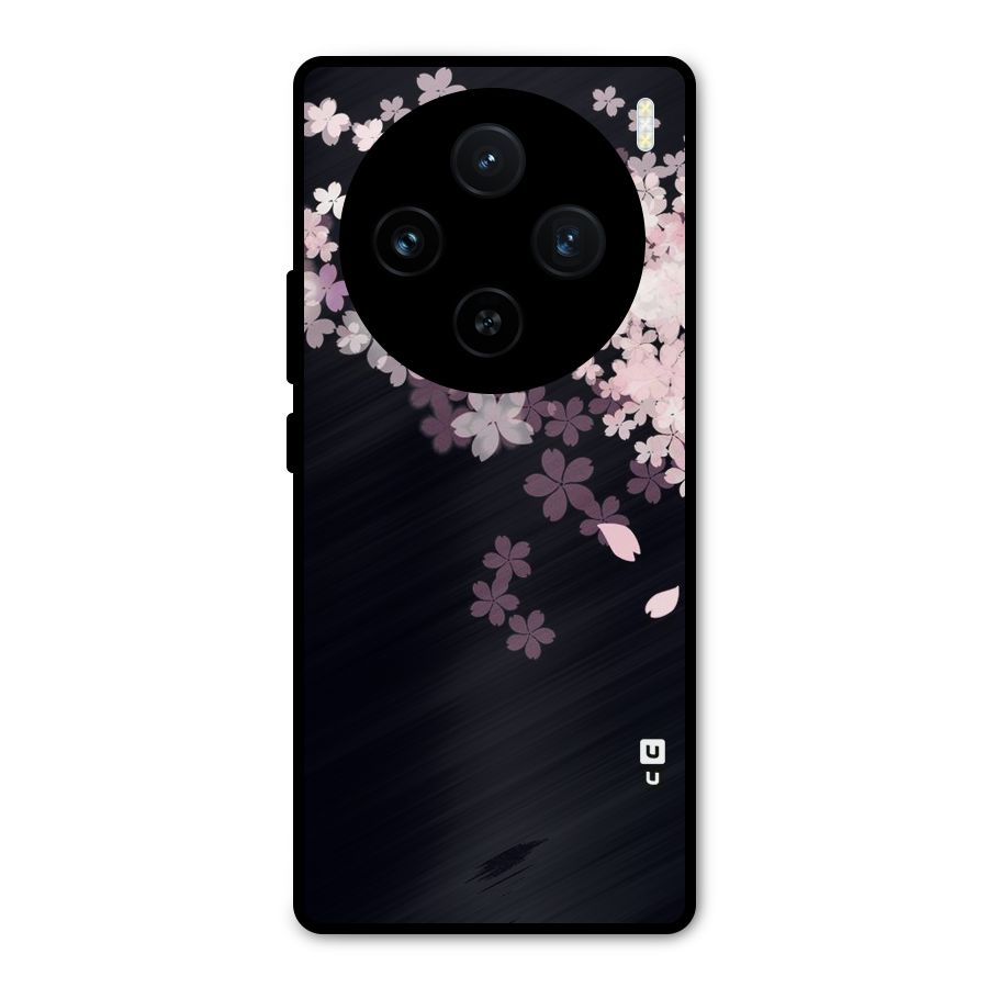 Cherry Flowers Pink Metal Back Case for Vivo X100