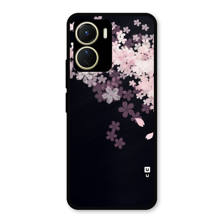Cherry Flowers Pink Metal Back Case for Vivo Y16