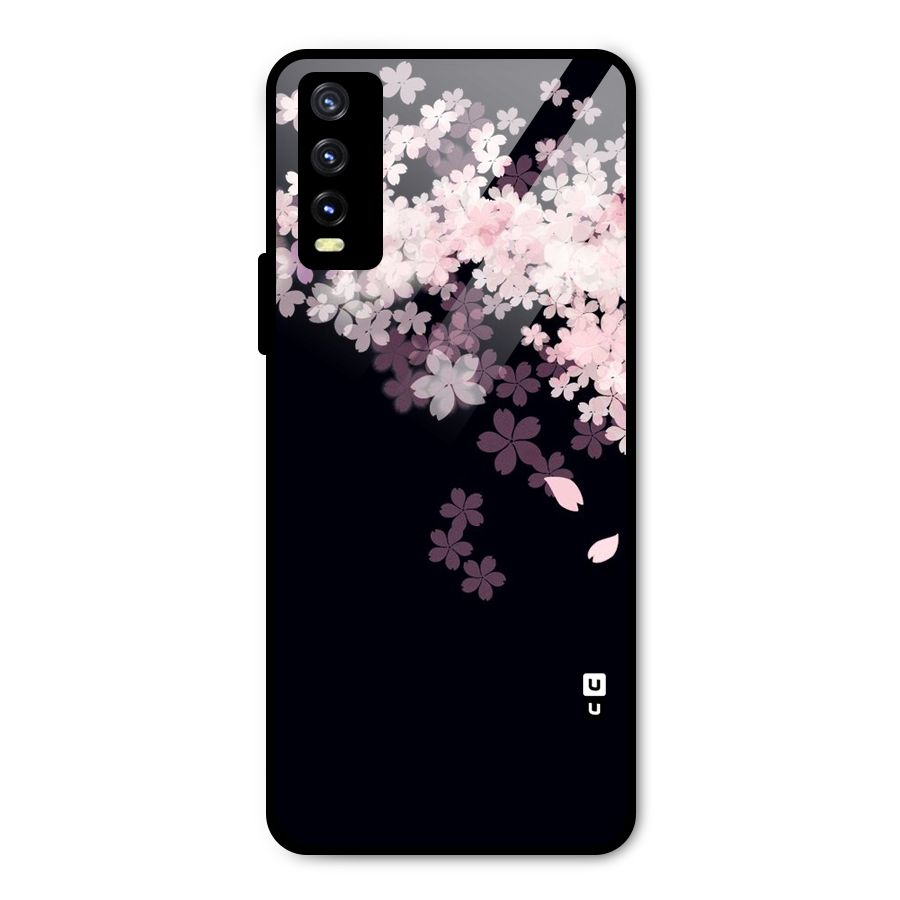 Cherry Flowers Pink Metal Back Case for Vivo Y20g