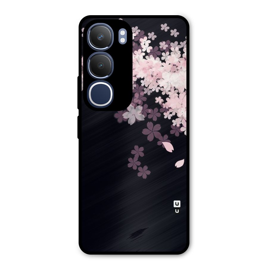 Cherry Flowers Pink Metal Back Case for Vivo Y29
