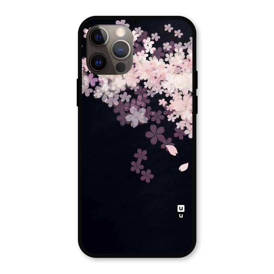 Cherry Flowers Pink Metal Back Case for iPhone 12 Pro