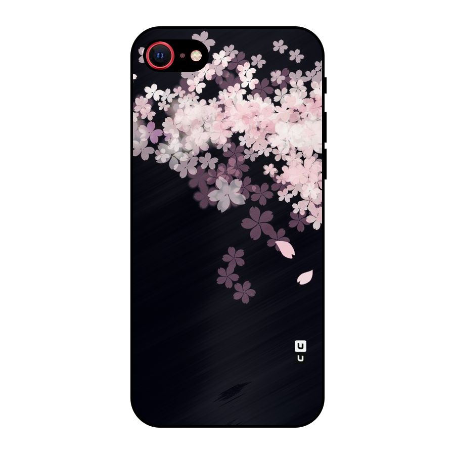 Cherry Flowers Pink Metal Back Case for iPhone SE 2022