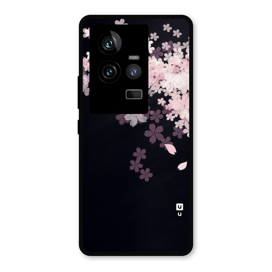 Cherry Flowers Pink Metal Back Case for iQOO 11 5G