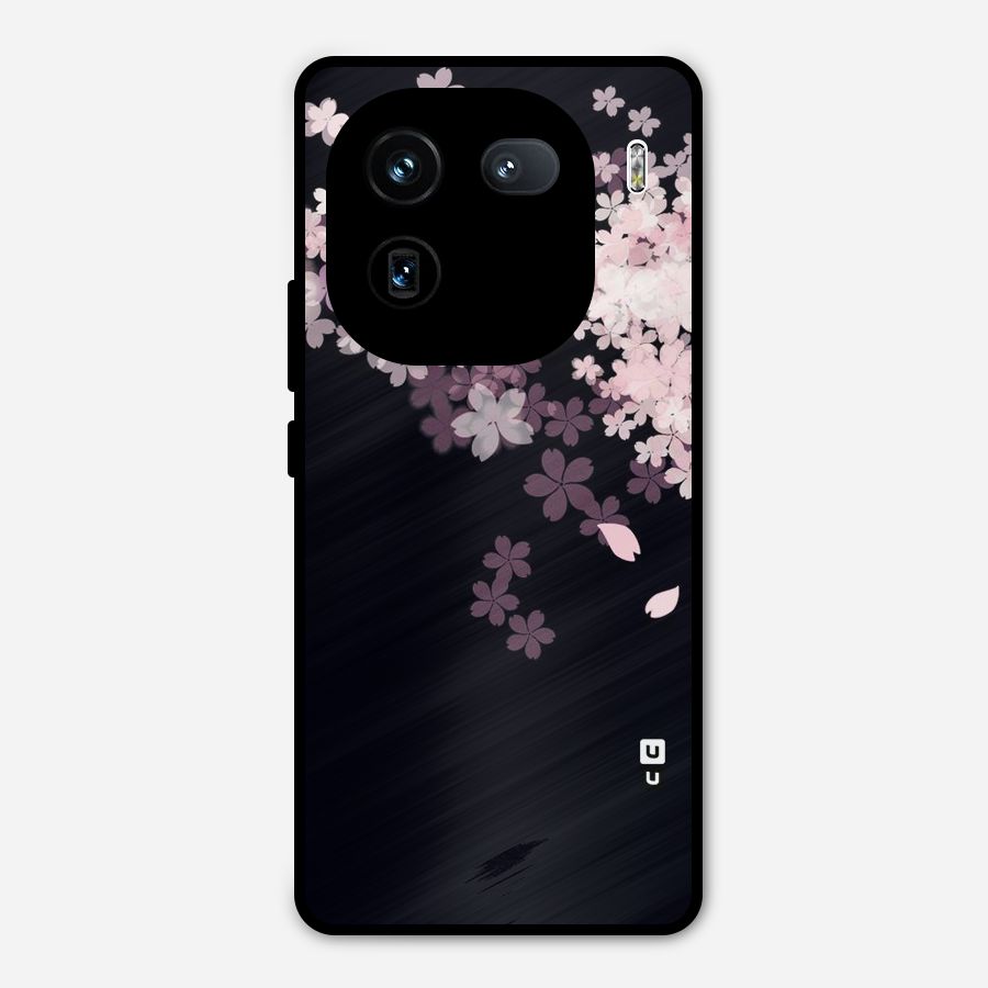 Cherry Flowers Pink Metal Back Case for iQOO 12