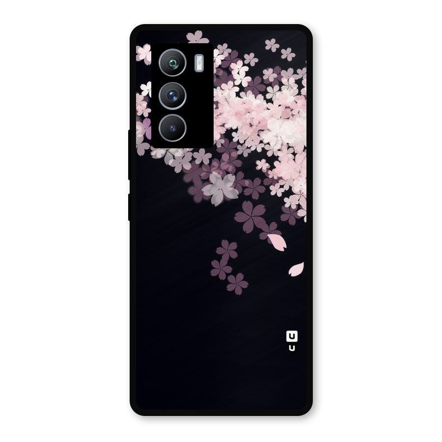 Cherry Flowers Pink Metal Back Case for iQOO 9 SE