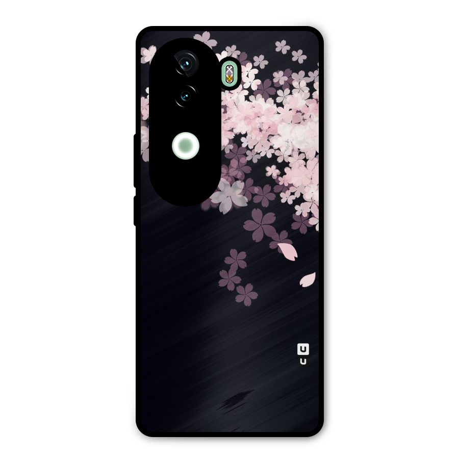 Cherry Flowers Pink Metal Back Case for iQOO Z9s