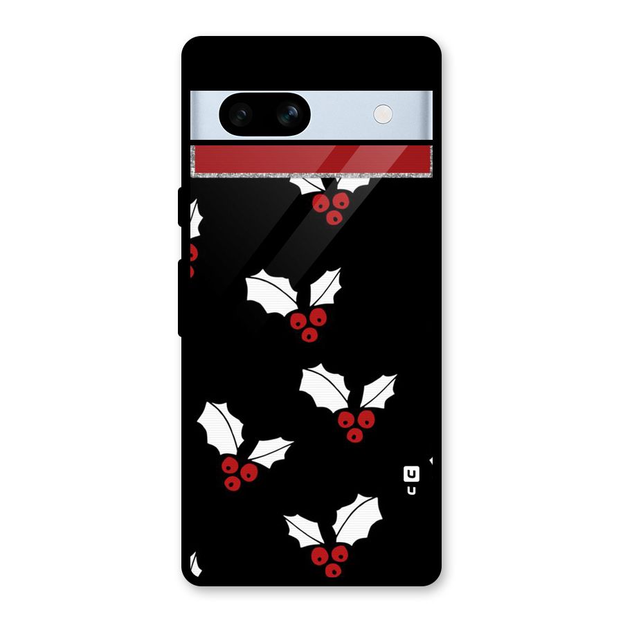 Cherry Leaf Design Glass Back Case for Google Pixel 7a