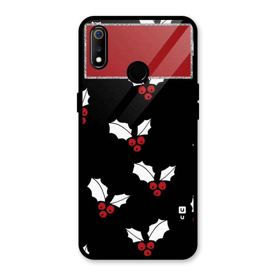 Cherry Leaf Design Glass Back Case for Realme 3i