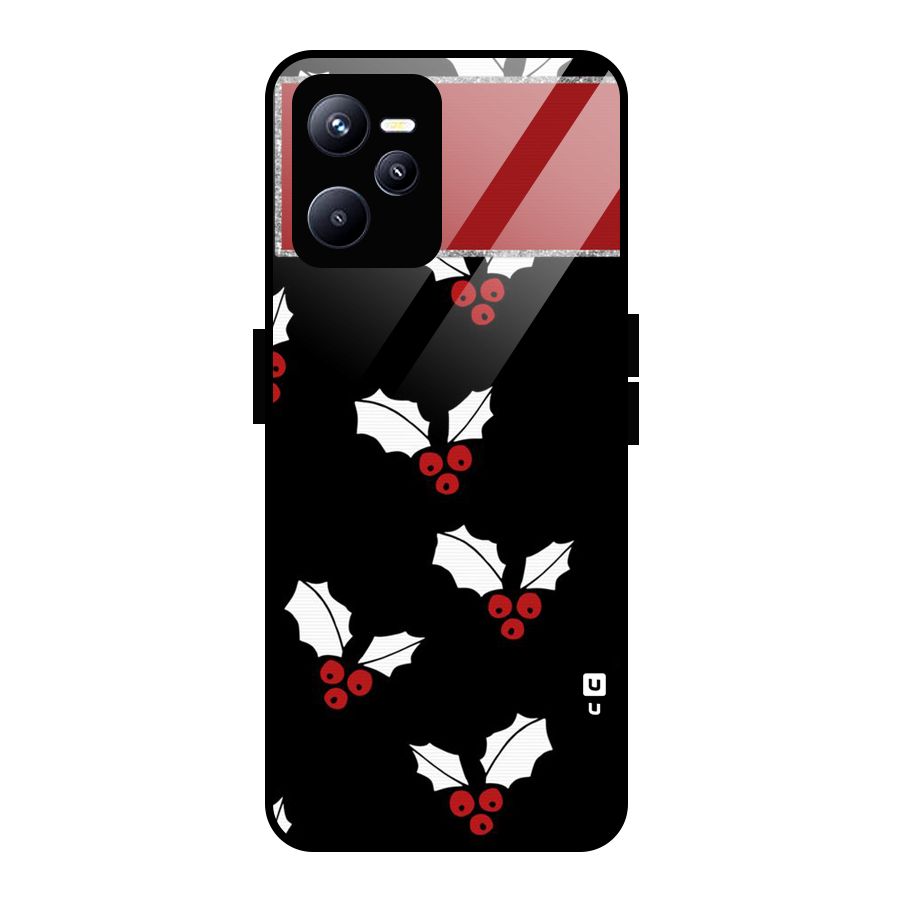Cherry Leaf Design Glass Back Case for Realme C35