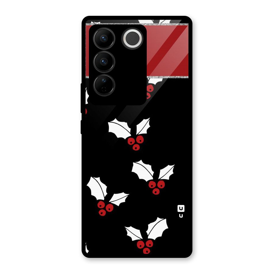 Cherry Leaf Design Glass Back Case for Vivo V27