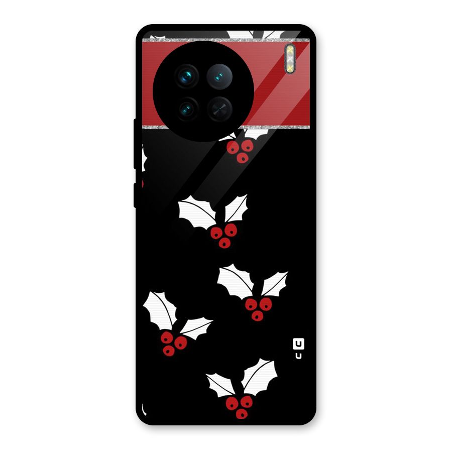 Cherry Leaf Design Glass Back Case for Vivo X90