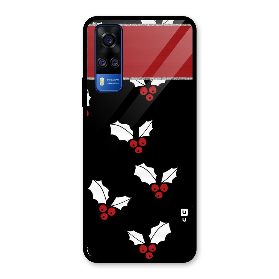 Cherry Leaf Design Glass Back Case for Vivo Y31