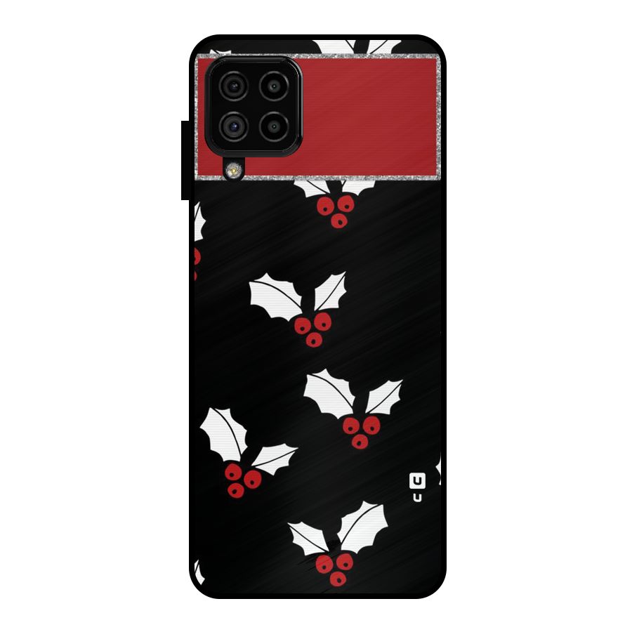 Cherry Leaf Design Metal Back Case for Galaxy A22 4G