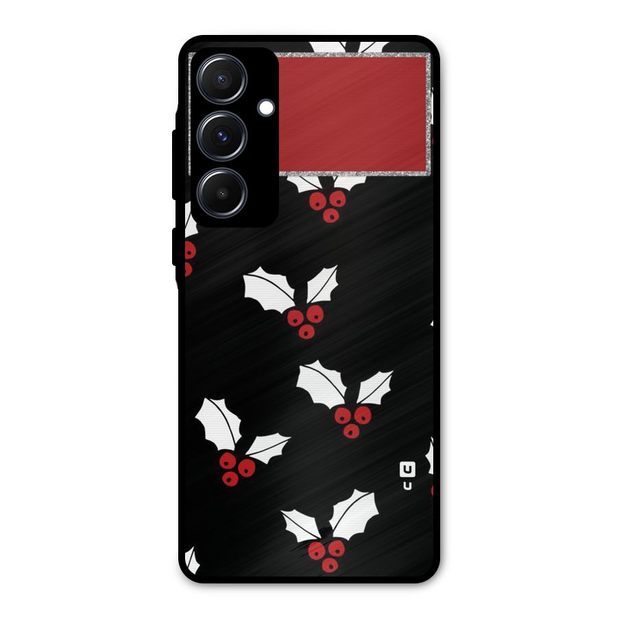Cherry Leaf Design Metal Back Case for Galaxy A55