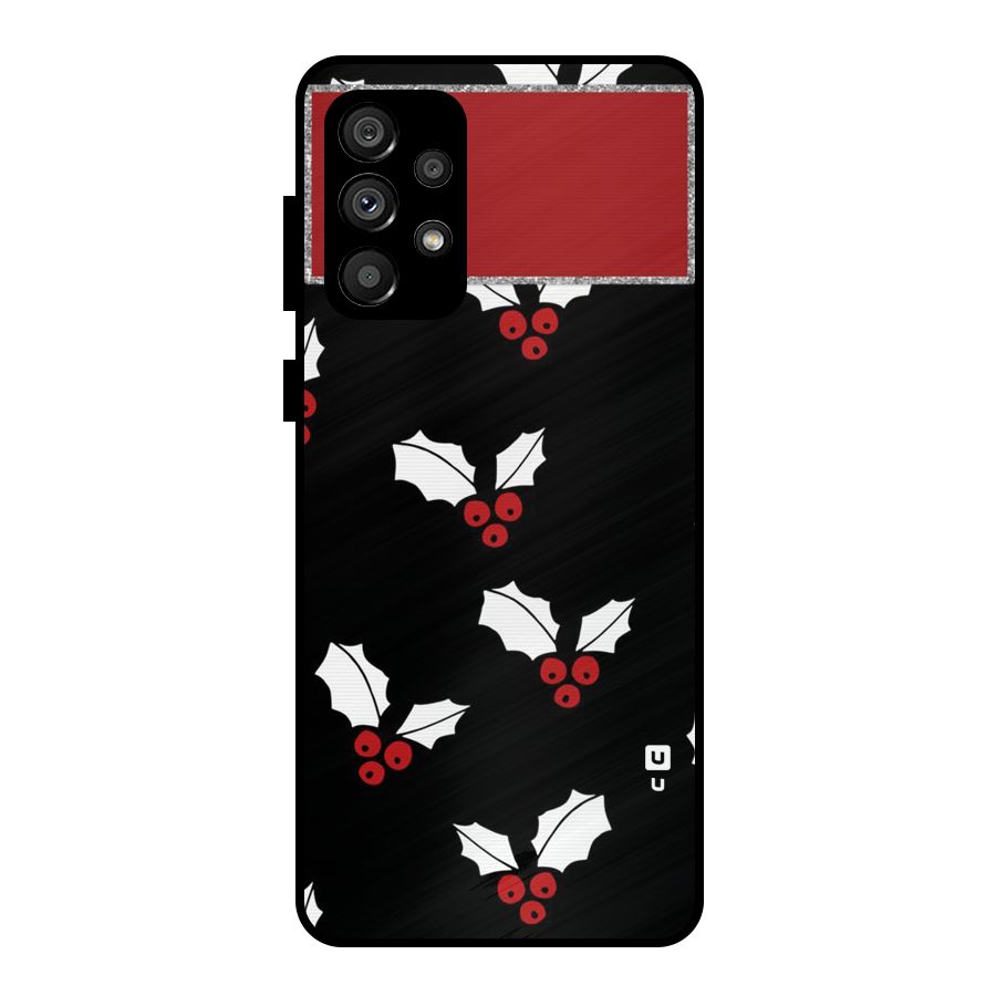 Cherry Leaf Design Metal Back Case for Galaxy A73 5G