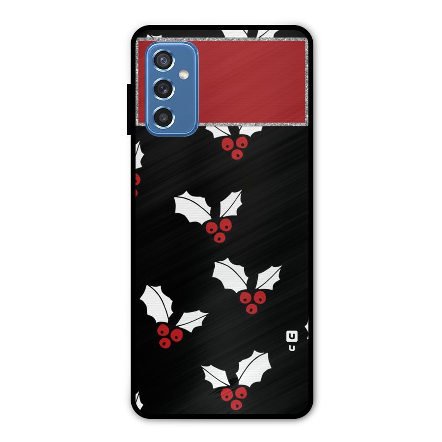 Cherry Leaf Design Metal Back Case for Galaxy M52 5G