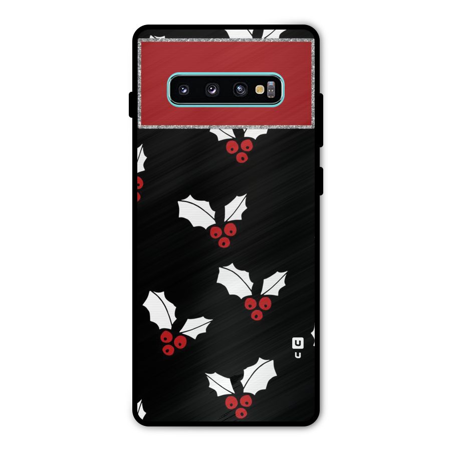 Cherry Leaf Design Metal Back Case for Galaxy S10 Plus