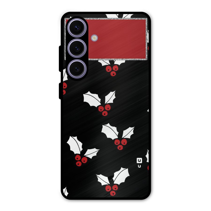 Cherry Leaf Design Metal Back Case for Galaxy S24