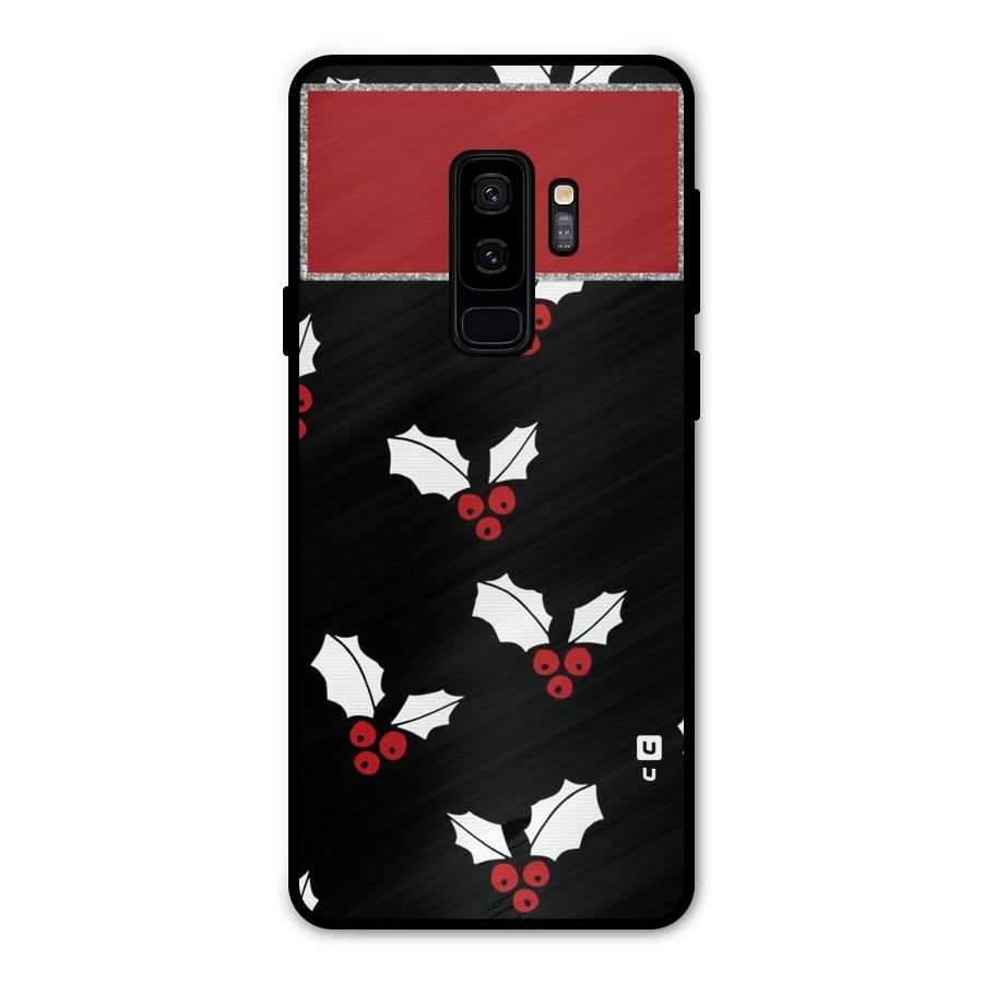 Cherry Leaf Design Metal Back Case for Galaxy S9 Plus