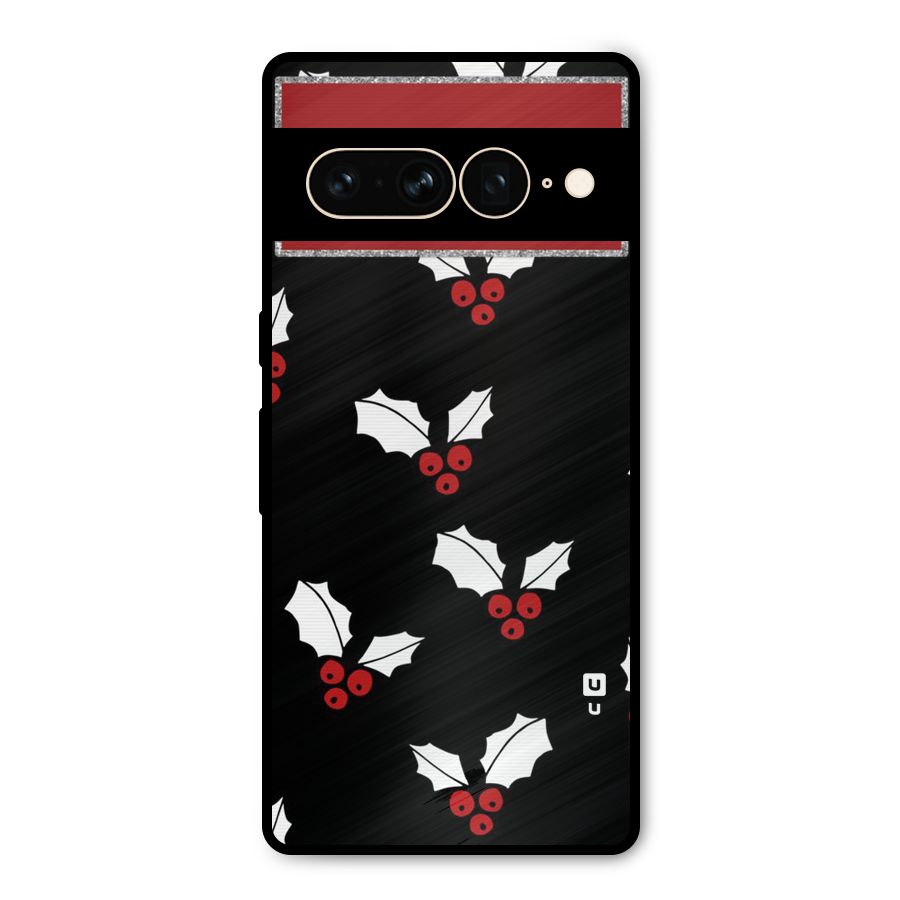 Cherry Leaf Design Metal Back Case for Google Pixel 7 Pro