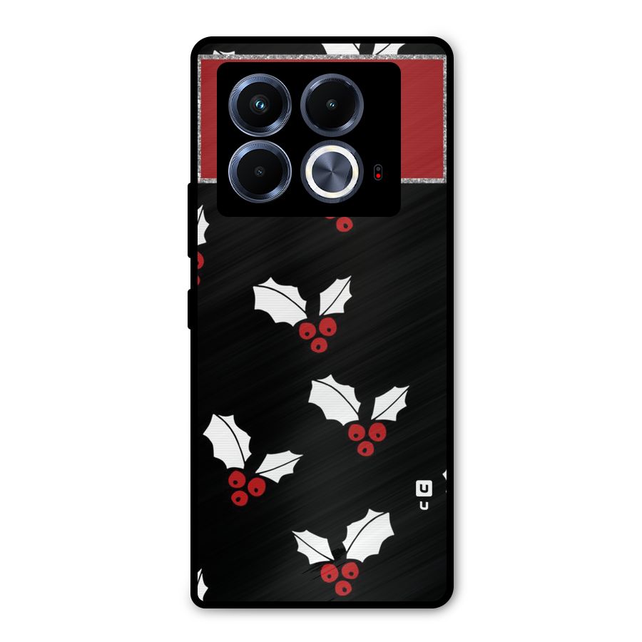 Cherry Leaf Design Metal Back Case for Infinix Note 40 5G