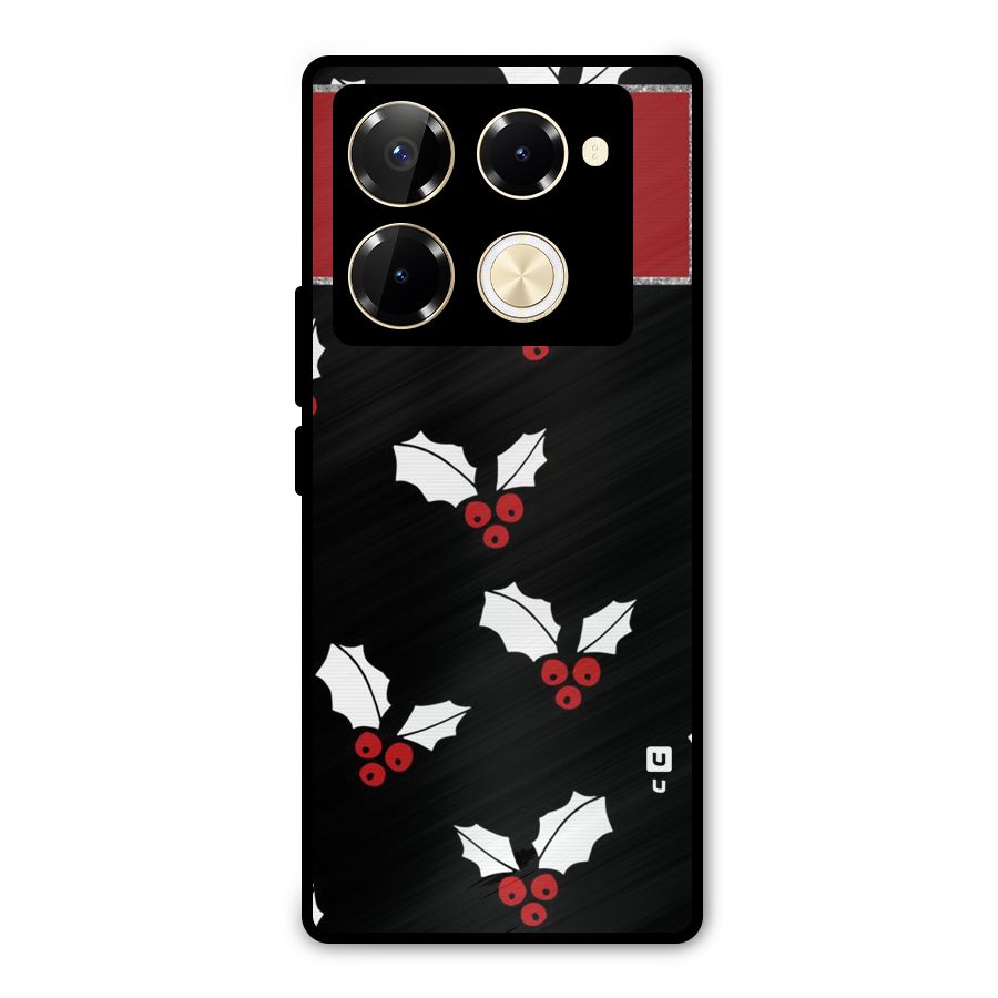 Cherry Leaf Design Metal Back Case for Infinix Note 40 Pro Plus