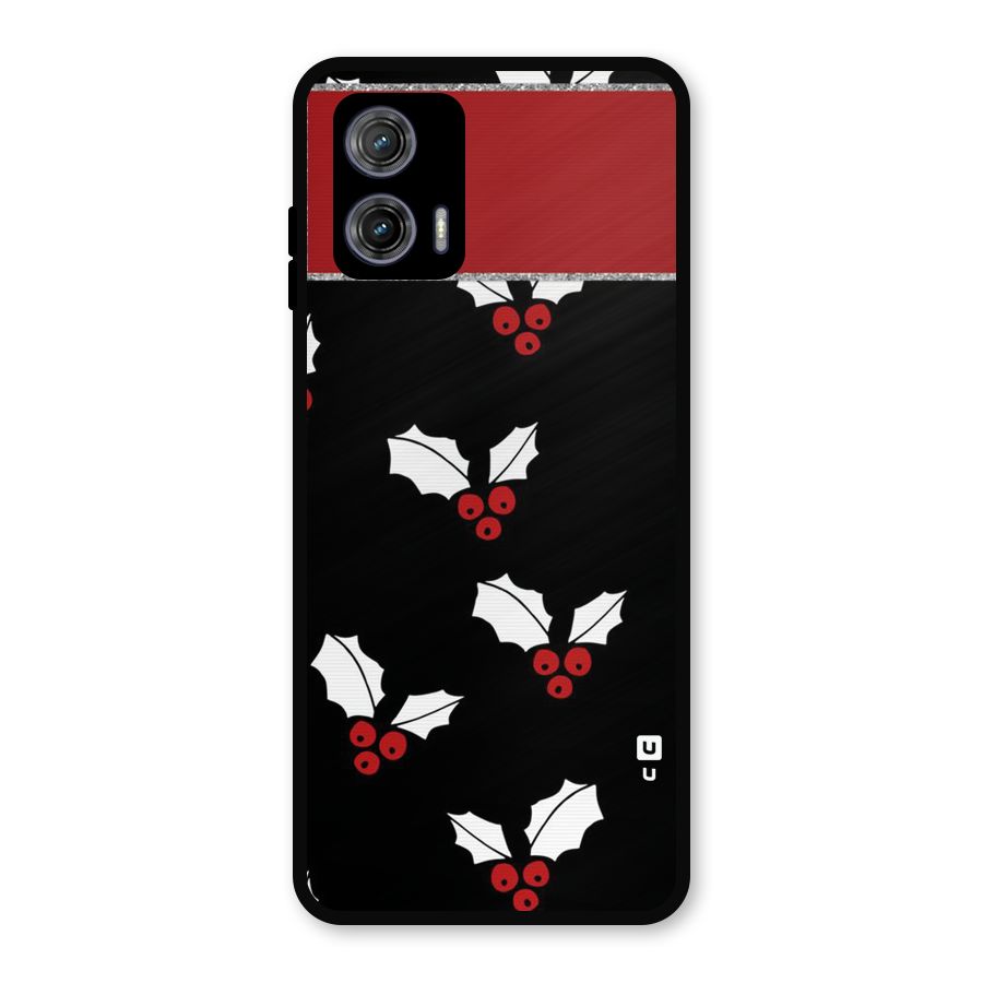 Cherry Leaf Design Metal Back Case for Moto G73