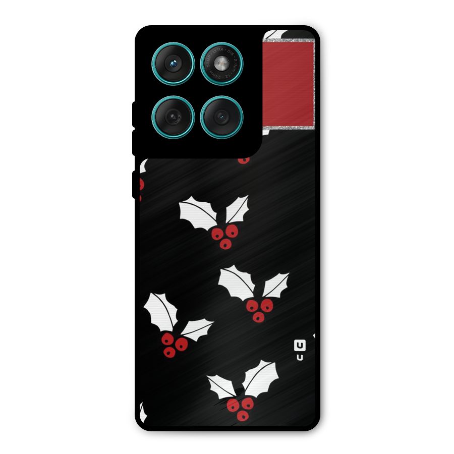 Cherry Leaf Design Metal Back Case for Motorola Edge 60 Fusion